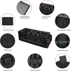 Organizador y almacenamiento para maletero de automóvil con tapa y bolsa enfriadora extraíble a prueba de fugas, accesorios para automóvil, 6 divisores extraíbles para espacio personalizado