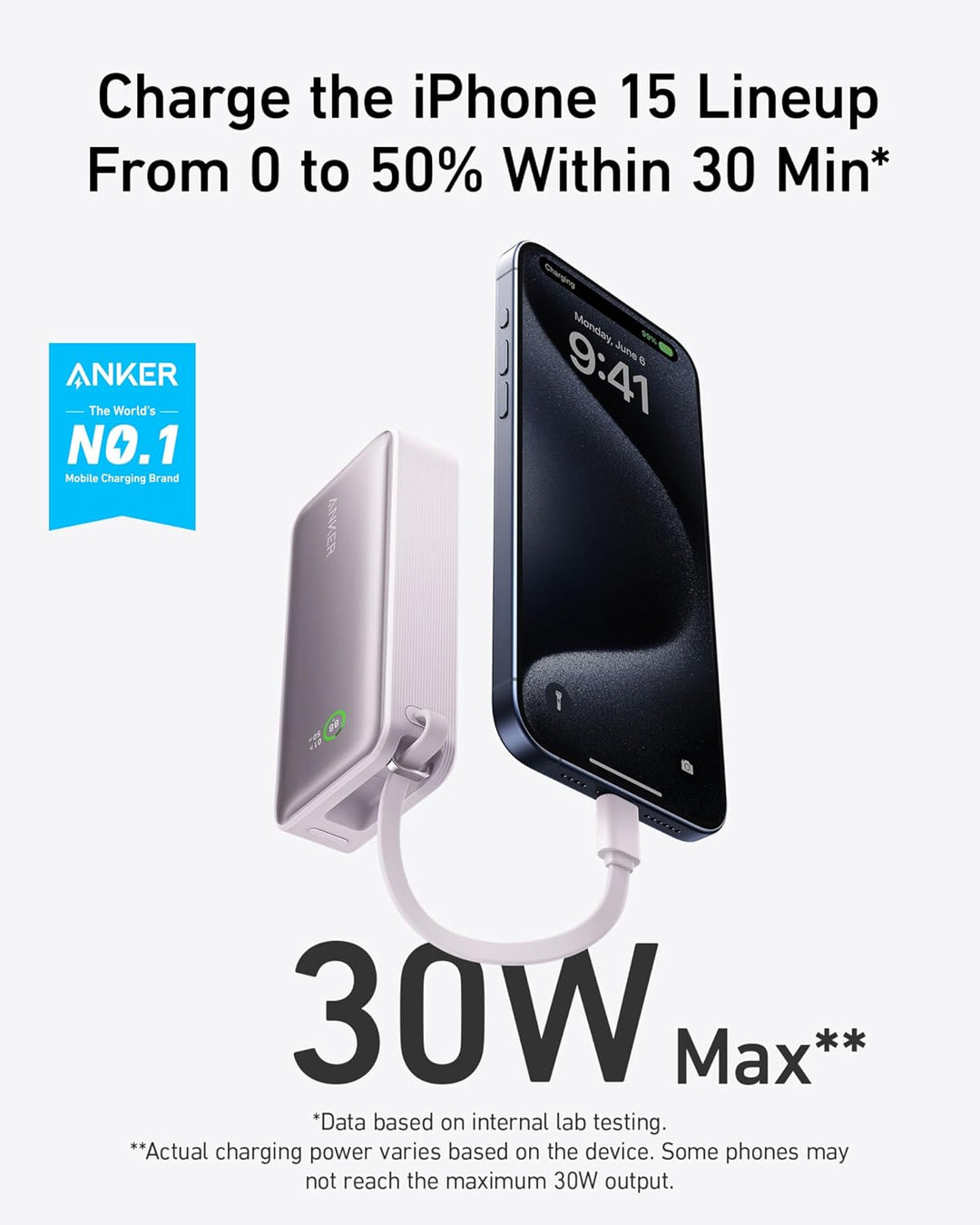 Anker Nano Power Bank, cargador portátil de 10,000 mAh con cable US...