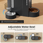 Comedero automático por gravedad para gatos, juego dispensador de agua y alimento, tazones de acero inoxidable