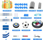 HopeRock Pelota de Fútbol Flotante 3 en 1 Juego de Hockey y Bolos, Juguetes de Interior y Exterior para Niños de 3-12 Años, Juguetes de Exterior con Luces LED, Regalos de Navidad y Cumpleaños para