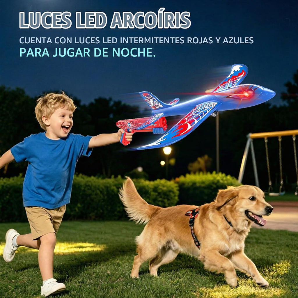 Paquete de 4 lanzadores de aviones de espuma para niños de 4 a 8 años
