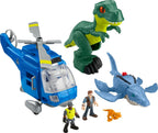 Fisher-Price Imaginext Jurassic World - Juguetes de dinosaurio con 3 dinosaurios y figura de Owen Grady para niños en edad preescolar a partir de 3 años