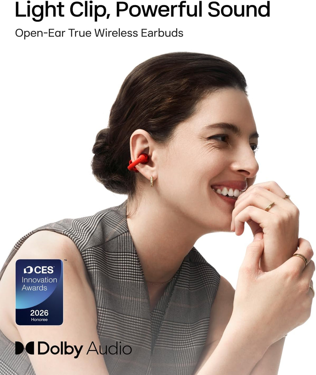 SHOKZ OpenDots - Auriculares de oreja abierta, auriculares con clip...