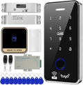 Kit de sistema de control de acceso de seguridad WiFi TUYA: impermeable, huella digital, contraseña, bloqueo de teclado RFID, cerradura de embutir eléctrica, abridor de puerta remoto