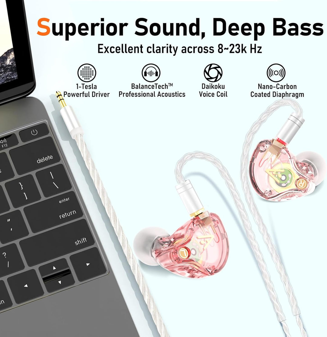 Auriculares Vibes 202 con cable - Auriculares HiFi con monitor de o...