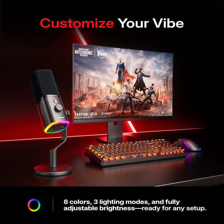 Micrófono inalámbrico MAONO PD100W, micrófono para PC para juegos c...