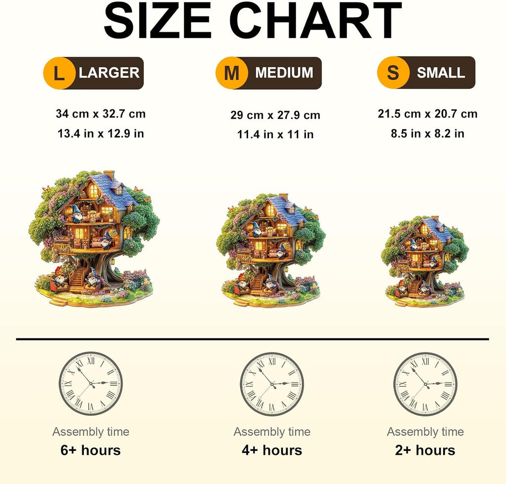 Rompecabezas de casa de árbol de elfos, regalos para adultos, 175 piezas de 11.4 x 11 pulgadas