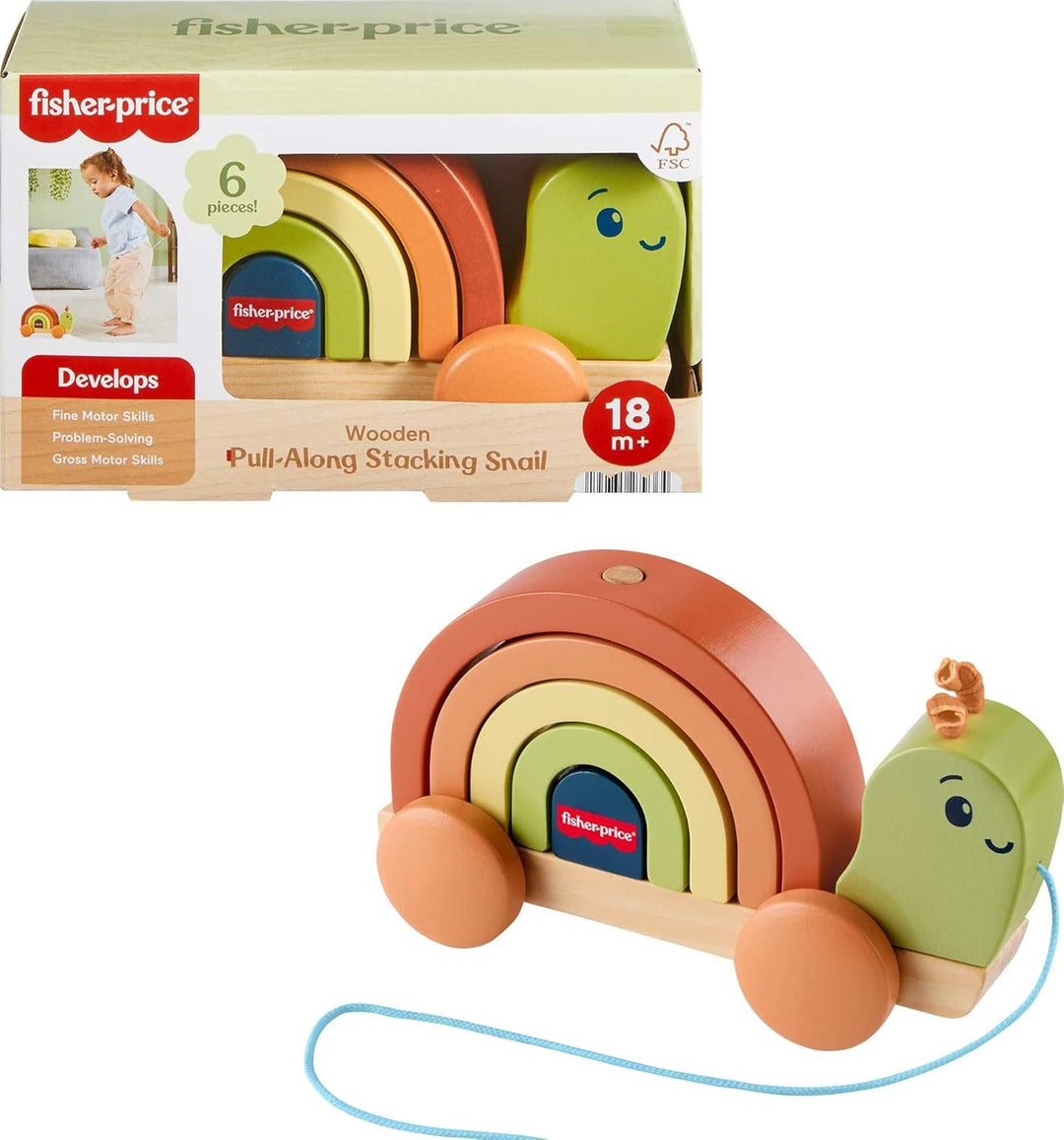 Fisher-Price Juguete de madera para niños pequeños caracol