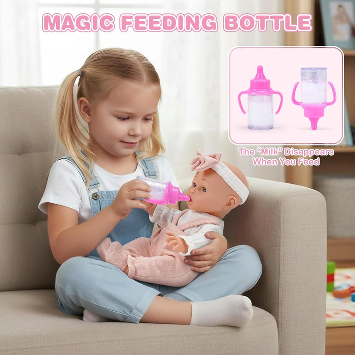 Dreamon Juego de Muñeca Bebé de 12 pulgadas con Cuna Moisés Portáti...