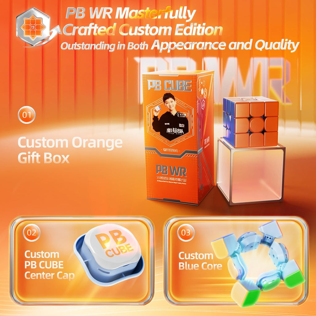 CuberShop Moyu PB Cube WR 20M Núcleo Ball MagLev 3x3 Cubo de Velocidad con Recubrimiento UV