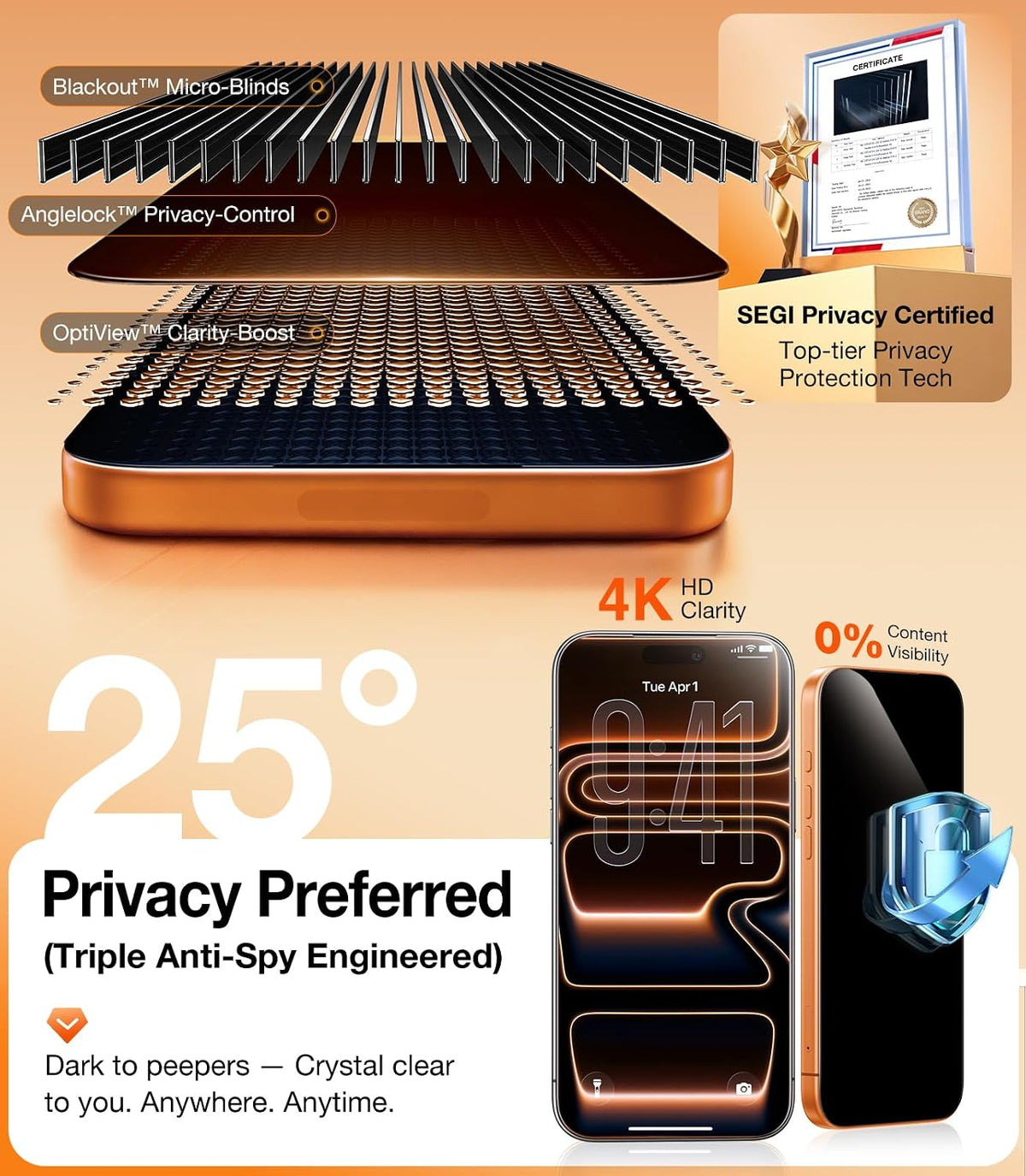 UltraGlass TOP 9H+ Armor para iPhone 17 Pro Max Protector de pantalla de