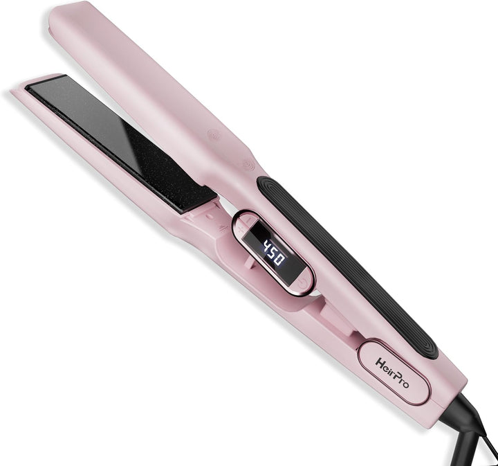 HeirPro Plancha de cerámica con placa flotante 3D, plancha de pelo...