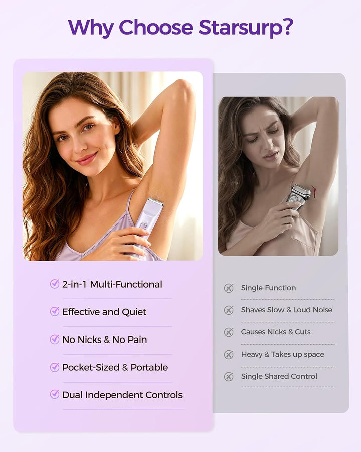 Recortadora de bikini para mujer, maquinilla de afeitar y afeitador...