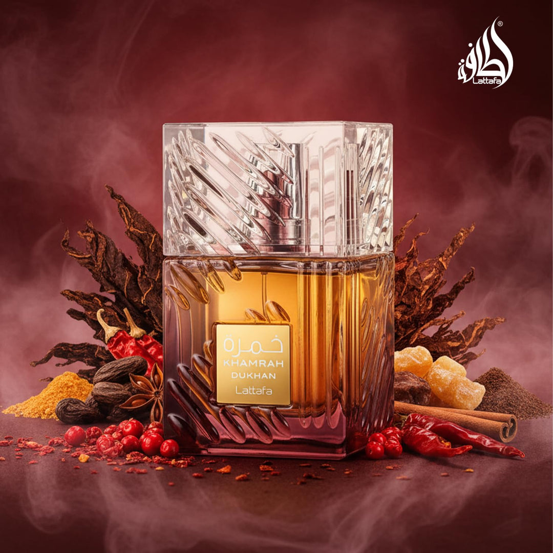 Lattafa Khamrah Dukhan para Unisex Eau de Parfum en Spray, 3.4 onza...