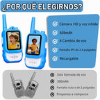 Walkie Talkies de video para niños, paquete de 2 walkie talkies recargables con pantalla a color HD, video en tiempo real, juguetes de campamento al aire libre y regalos de cumpleaños para