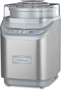 Máquina para hacer helado Cuisinart ICE-70, cromo cepillado, Máquina para hacer helados con contador regresivo