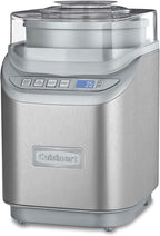 Máquina para hacer helado Cuisinart ICE-70, cromo cepillado, Máquina para hacer helados con contador regresivo