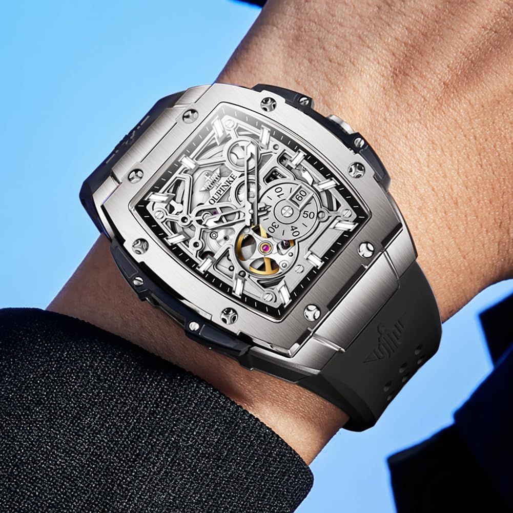 OLEVS Relojes para hombre, de cara grande, de acero inoxidable, resistente al agua, con fecha, analógicos, de cuarzo, modernos, de negocios, relojes de pulsera para hombre