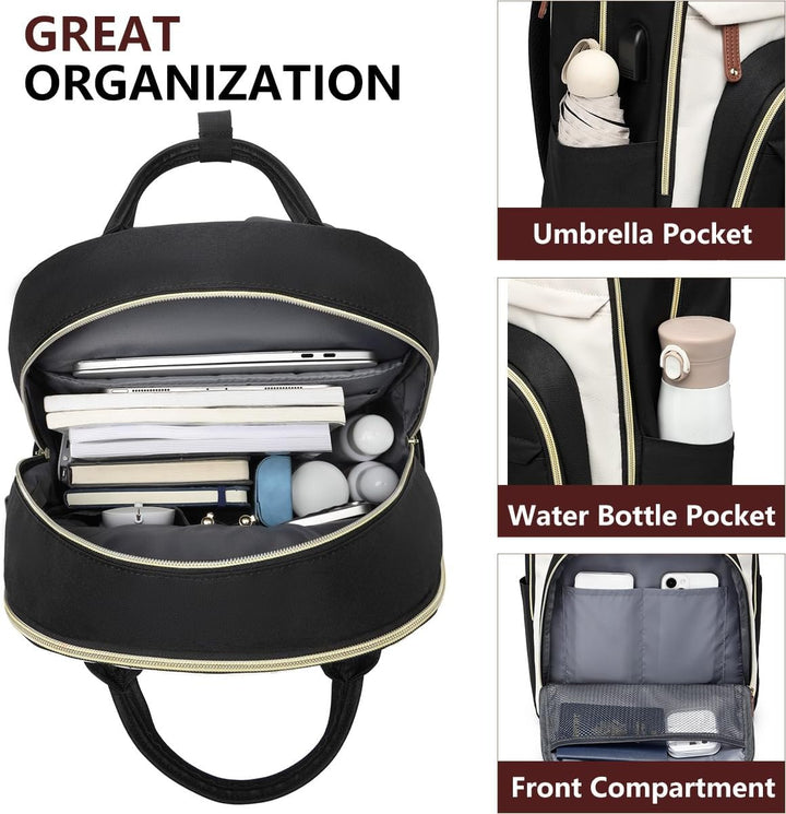 Mochila para laptop para mujer, bolsa de trabajo de 15.6 pulgadas c...