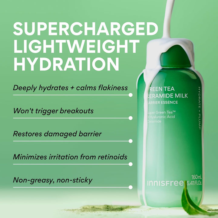 innisfree Té Verde Ceramida Leche, Tónico Lechoso Hidratante y Lige...