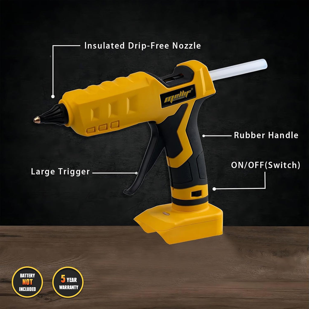 Pistola de pegamento caliente inalámbrica de 100 W compatible con batería