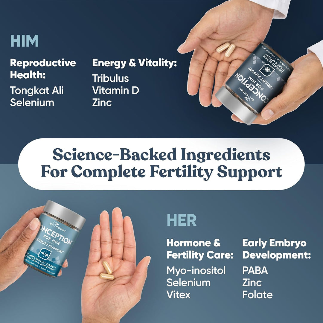 Conception Fertility for Her & Him Paquete - Combo de suplementos d...