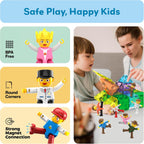 PicassoTiles - Juego de figuras de acción magnéticas para niños pequeños, con imán de expansión, kit educativo de aprendizaje STEM de simulación de juego para construcción, bloques de construcción, baldosas para desarrollo cerebral infantil