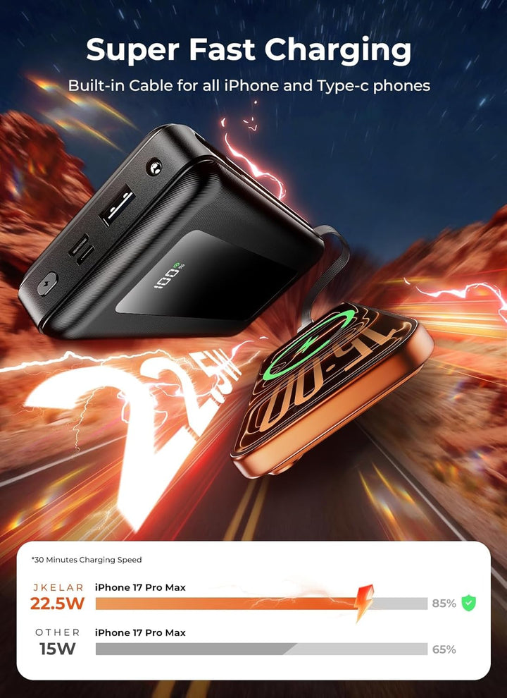 JKELAR Banco de energía, cargador portátil de 50000 mAh, paquete de...