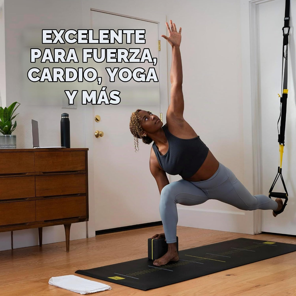 TRX Suspension Training Mat - Non-Slip Gym Mat, negro, 72" x 24"