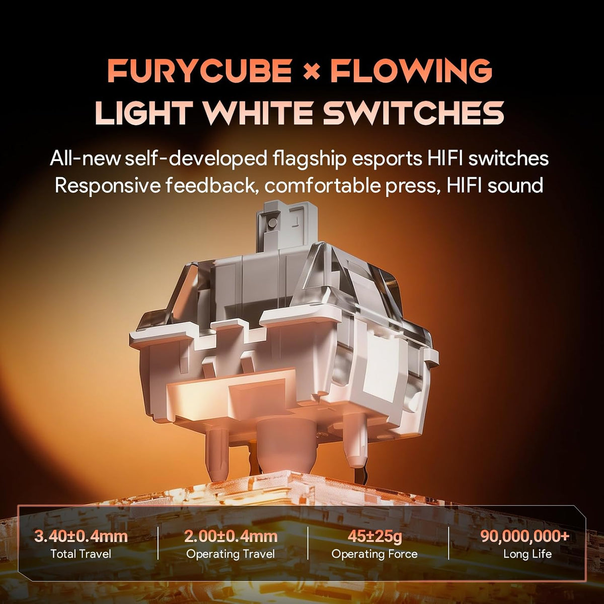 Gaozen Teclado mecánico para juegos FURYCUBE 68% con retroiluminaci...