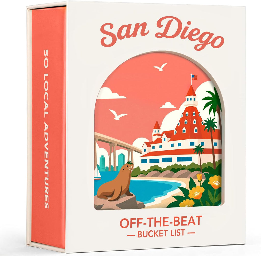 Tarjetas de lista de cubo de aventura de San Diego, 50 tarjetas para rascar