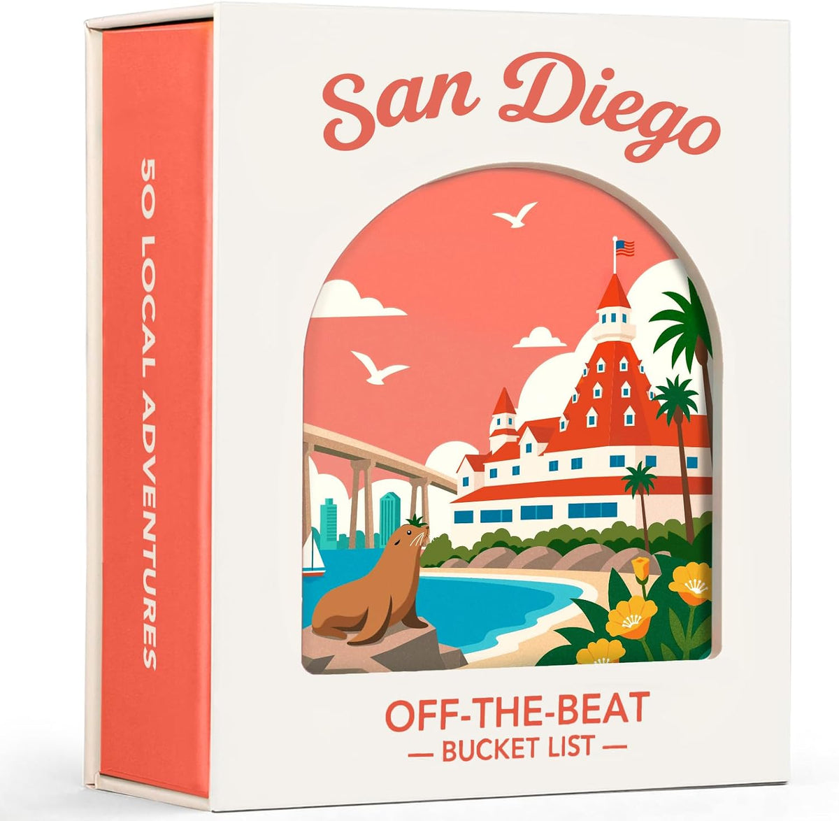 Tarjetas de lista de cubo de aventura de San Diego, 50 tarjetas para rascar