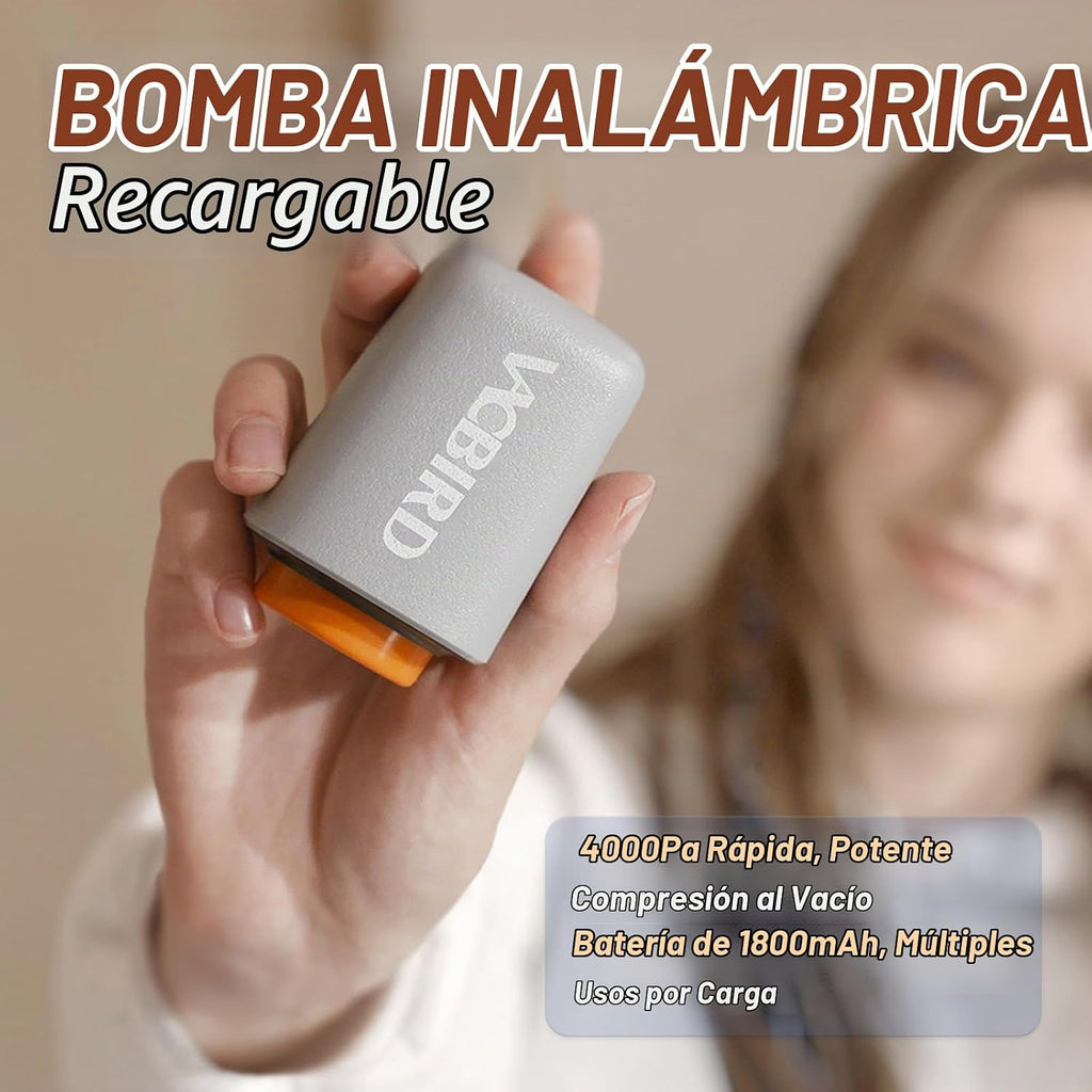 Vacbird Bolsas de almacenamiento al vacío con bomba inalámbrica, paquete de