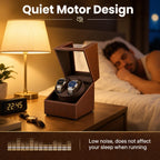 Mcbazel Bobinador de Reloj para Relojes Automáticos, Caja de Bobinador Automático Doble con Motor Silencioso Fabricado en Japón, Caja de Almacenamiento y Visualización Automática de Reloj de Muñeca