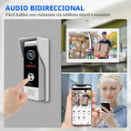 ANJIELO SMART Timbre de video con cable con monitor interior, sistema de portero de video, cámara de entrada de puerta cableada con audio bidireccional, detección de movimiento, desbloqueo remoto para