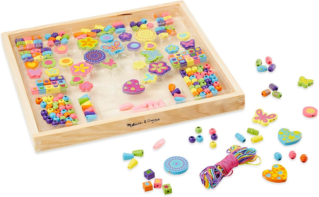 Melissa & Doug Bead Bouquet, juego de cuentas con más de 220 cuentas de madera, Total 1