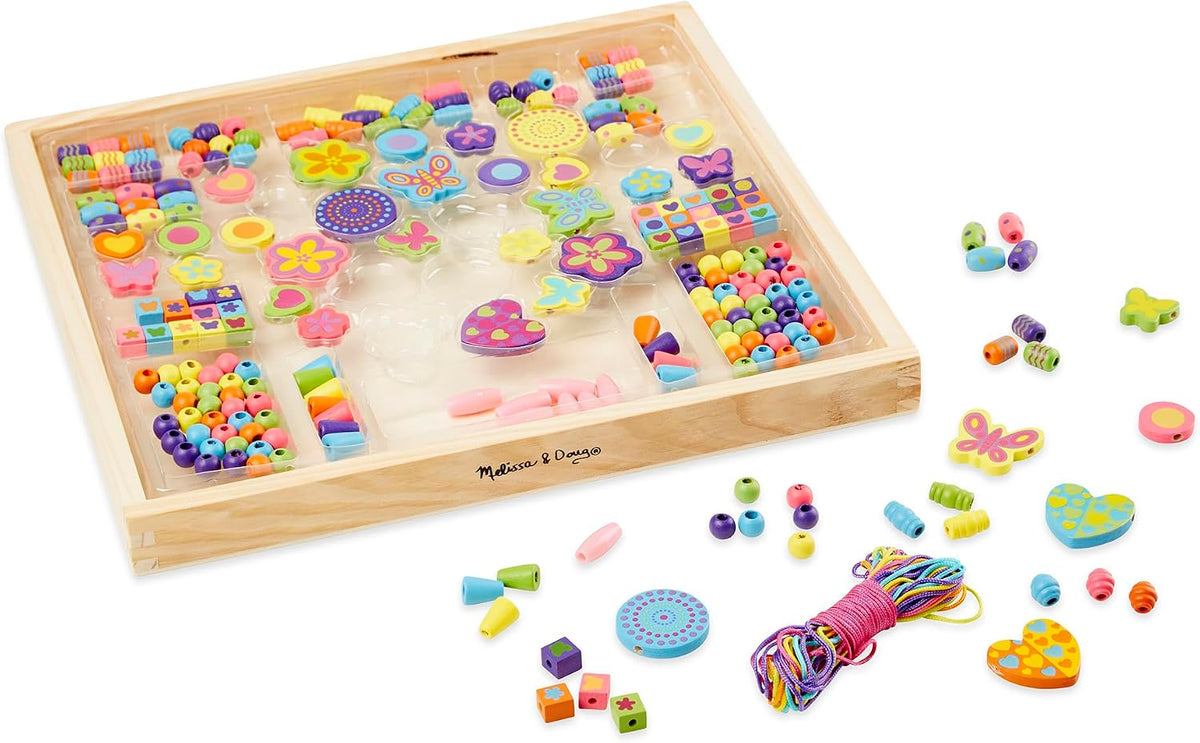 Melissa & Doug Bead Bouquet, juego de cuentas con más de 220 cuentas de madera, Total 1