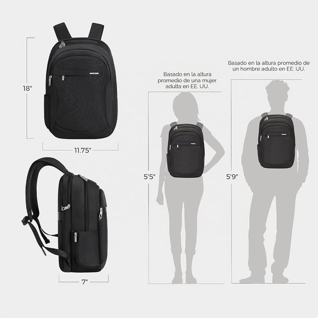 Travelon - Mochila antirrobo clásica grande multiusos, Negro