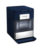 Frigidaire Gallery, Máquina de hielo para encimera de 33 libras, hielo en forma de pepitas, ribete de acero inoxidable (Azul marino)