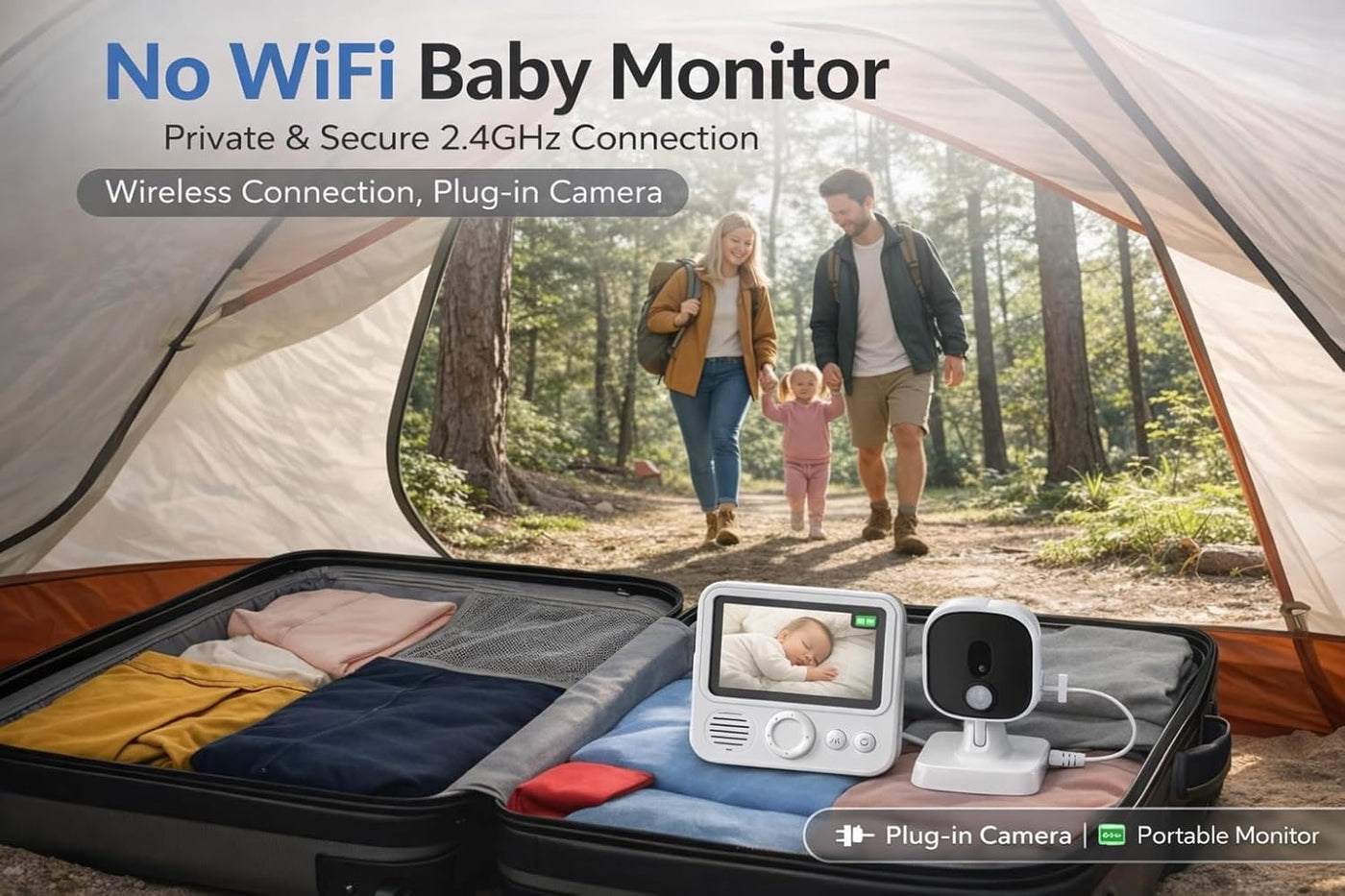 AnKeKe Monitor de bebé con cámara y audio, monitor de bebé sin WiFi...