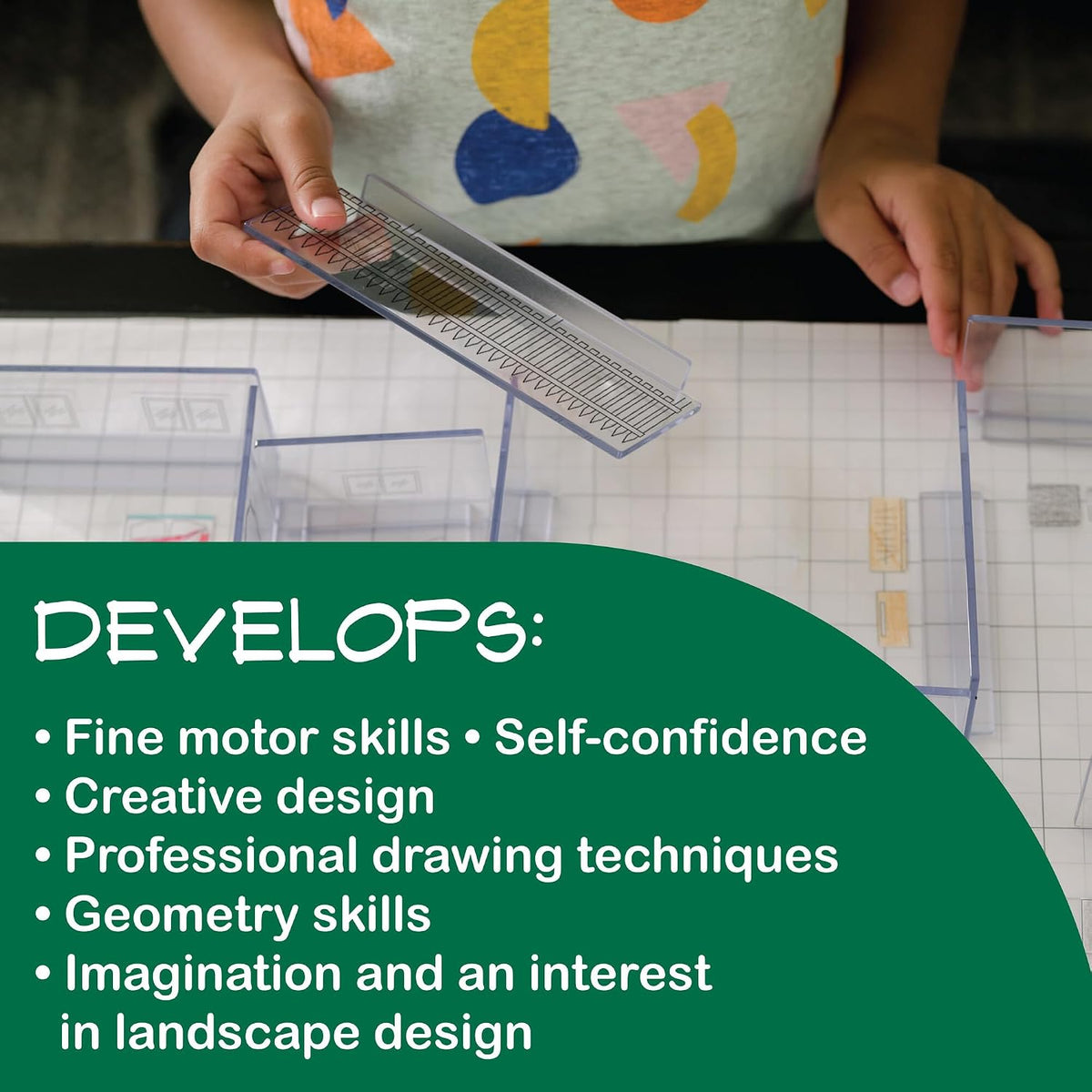 MindWare Art-chitect Paisajista para niños - Kit de diseño de paisaje 3D para niños a partir de 8 años - Aprende los conceptos básicos de la arquitectura mientras diseñas de principio a fin