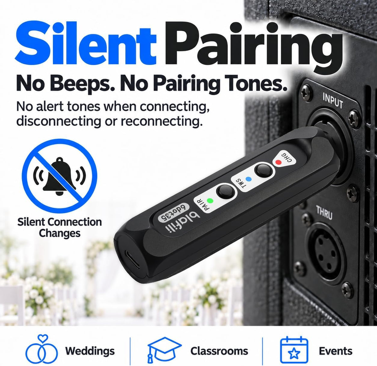 6dot35 - Receptor Bluetooth con salida TRS de 1/4" de 6,35 mm para