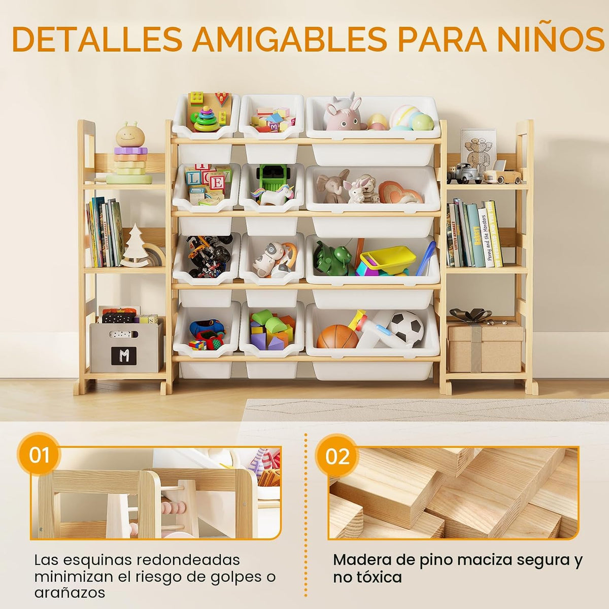 Organizador de almacenamiento de juguetes extragrande