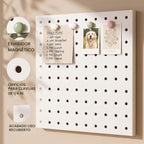 Kit de Organizador de Pared con Paneles de Metal Magnéticos 4‑Piezas 10 x 10 in, Blanco