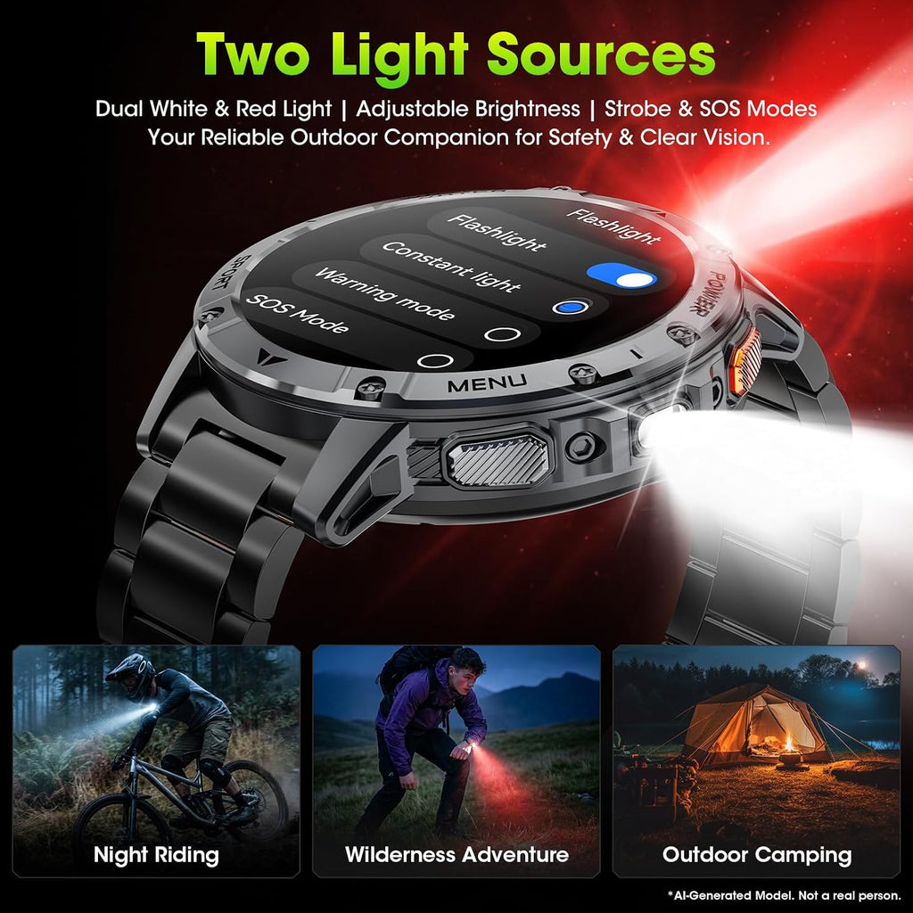 Reloj inteligente militar para hombre, reloj inteligente de 1.7 pulgadas