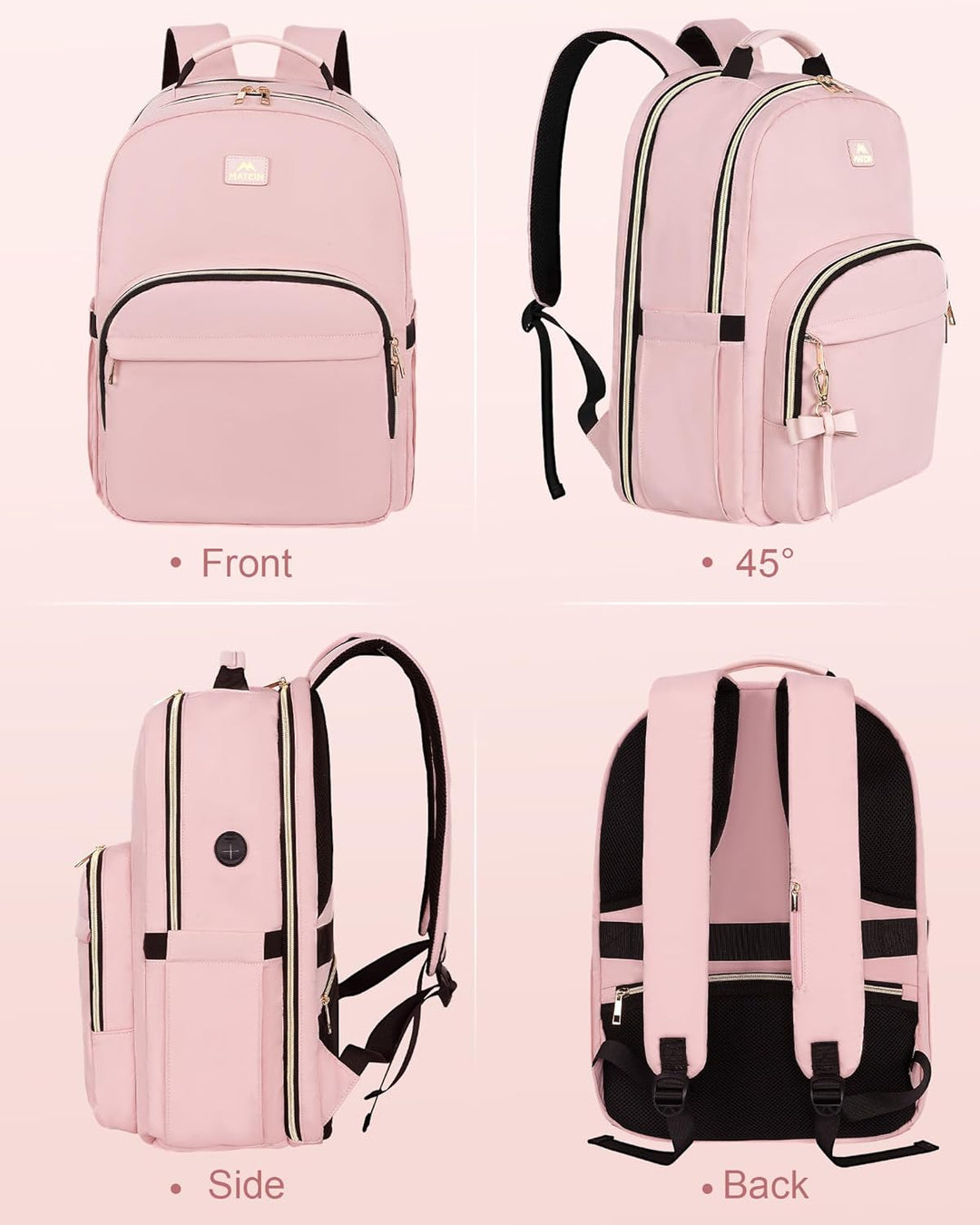 MATEIN Mochila rosa para laptop, 17 pulgadas, aprobada por la TSA,...