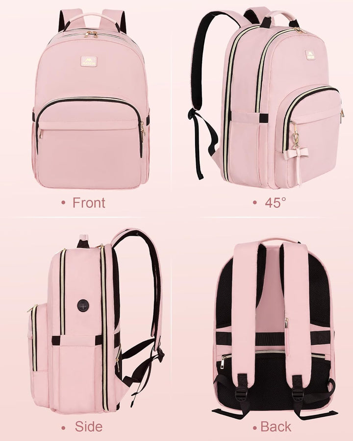 MATEIN Mochila rosa para laptop, 17 pulgadas, aprobada por la TSA,...