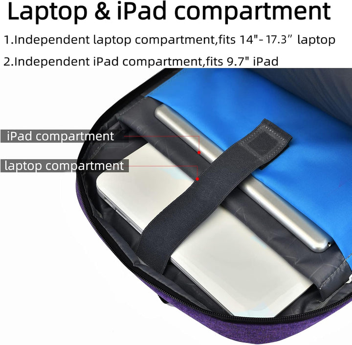 DUSLANG Mochila para laptop de 17 pulgadas para viajes, resistente...