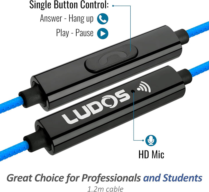 LUDOS Clamor \u2013 Auriculares con cable tipo in-ear, 5 años de ga...