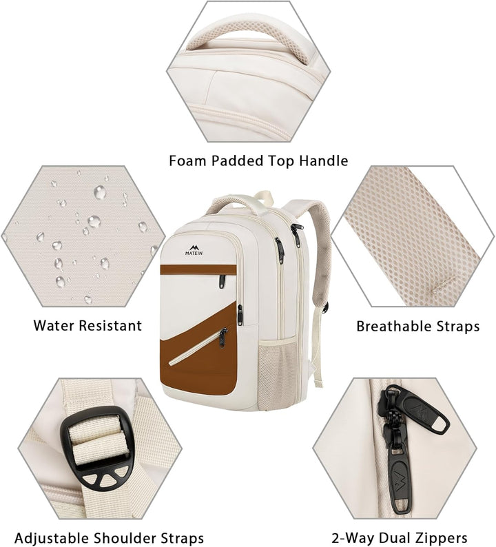MATEIN Mochila para laptop de 17.3 pulgadas para mujer, resistente...